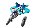 V17 Fighter Toy Stunt 2.4GHz Remote Control Aircraft with LED Lights Kids Begginers Gift Blue