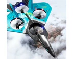 V17 Fighter Toy Stunt 2.4GHz Remote Control Aircraft with LED Lights Kids Begginers Gift Blue