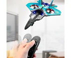 V17 Fighter Toy Stunt 2.4GHz Remote Control Aircraft with LED Lights Kids Begginers Gift Blue