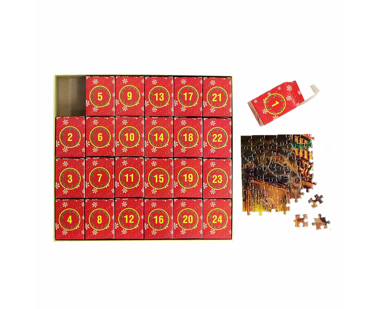 1008Pcs Advent Calendar Jigsaw Puzzles 24 Days Christmas Countdown Puzzles Christmas Gift