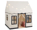 Kids Play Tent w/LED Lights Children Playhouse Play Castle w/Anti-slip Mat & 2 Windows Beige