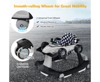 4-in-1 Baby Walker Folding Activity Car Toddler Push Car Adjustable Height & Speed w/Music Box Grey