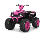 12V Kids Electric Ride on Toys ATV Battery Powered Vehicle High/Low Speed w/LED Lights & Music Pink