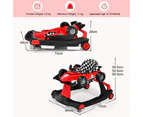 4-in-1 Baby Walker Folding Activity Car Toddler Push Car Adjustable Height & Speed w/Music Box Red