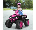 12V Kids Electric Ride on Toys ATV Battery Powered Vehicle High/Low Speed w/LED Lights & Music Pink