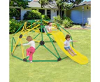 Kids Climbing Dome & Slide Set Metal Frame Outdoor Activity Center Max. 150KG Green