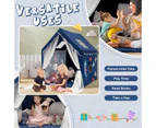 Large Kids Play Tents Children Playhouse Princess Castle w/Removable Mat & Curtain Blue