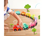 Wooden Number Train Toy Set Toddler Educational Toys Dinosaur Style