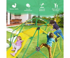 Kids Climbing Dome & Slide Set Metal Frame Outdoor Activity Center Max. 150KG Green