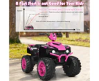 12V Kids Electric Ride on Toys ATV Battery Powered Vehicle High/Low Speed w/LED Lights & Music Pink