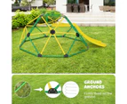 Kids Climbing Dome & Slide Set Metal Frame Outdoor Activity Center Max. 150KG Green