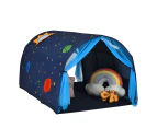 Kids Play Tents Forts Portable Bed Tent Pop Up Playhouse w/Mesh Curtain & Carrying Bag Blue