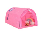 Kids Play Tents Forts Portable Bed Tent Pop Up Playhouse w/Mesh Curtain & Carrying Bag Pink