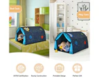 Kids Play Tents Forts Portable Bed Tent Pop Up Playhouse w/Mesh Curtain & Carrying Bag Blue