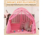 Kids Play Tents Forts Portable Bed Tent Pop Up Playhouse w/Mesh Curtain & Carrying Bag Pink