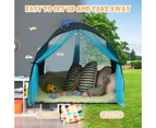 Kids Play Tents Forts Portable Bed Tent Pop Up Playhouse w/Mesh Curtain & Carrying Bag Blue