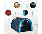 Kids Play Tents Forts Portable Bed Tent Pop Up Playhouse w/Mesh Curtain & Carrying Bag Blue