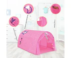 Kids Play Tents Forts Portable Bed Tent Pop Up Playhouse w/Mesh Curtain & Carrying Bag Pink