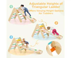 3-in-1 Kids Climbing Toys Playset Wood Rocking Arch Slide Set w/Double Sided Ramp