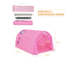 Kids Play Tents Forts Portable Bed Tent Pop Up Playhouse w/Mesh Curtain & Carrying Bag Pink