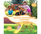 Kids Climbing Dome & Slide Set Metal Frame Outdoor Activity Center Max. 150KG Orange