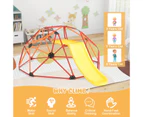 Kids Climbing Dome & Slide Set Metal Frame Outdoor Activity Center Max. 150KG Orange