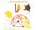 Kids Climbing Dome & Slide Set Metal Frame Outdoor Activity Center Max. 150KG Orange