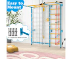 7-in-1 Kids Monkey Bars Climbing Playset w/Gym Rings & Rope Ladder Jungle Gym Set Indoor Outdoor Play Equipment