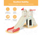 Kids Large Slide Set Toddler Climber Slide Playset w/Basketball Hoop & Ring Toss & Telescope Indoor Outdoor Toys Pink