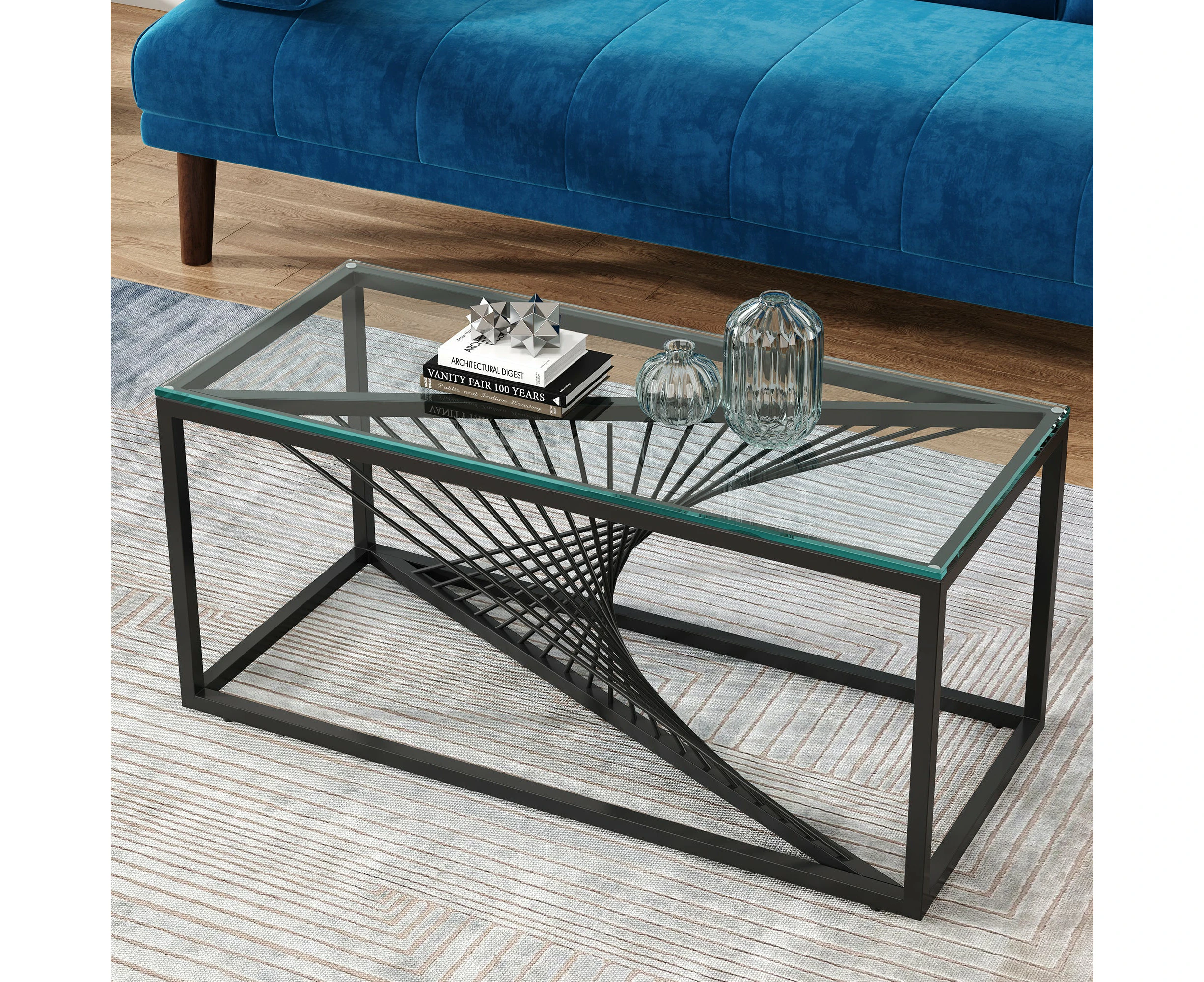 Dreamo Rectangular Glass Coffee Table