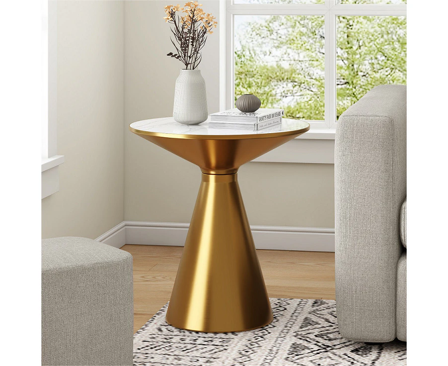 Dreamo Round Side Table Gold