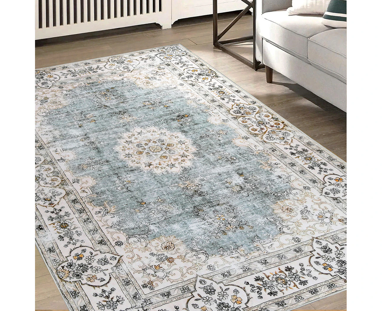 Marlow Floor Rug Short Pile Washable Vintage Carpet Soft Plush Non Slip 160x120