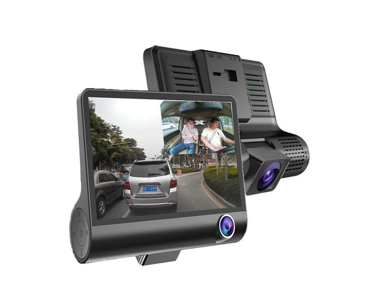 Full HD Front Rear & Interior Three Lens Car Dashboard Camera Dash Camera