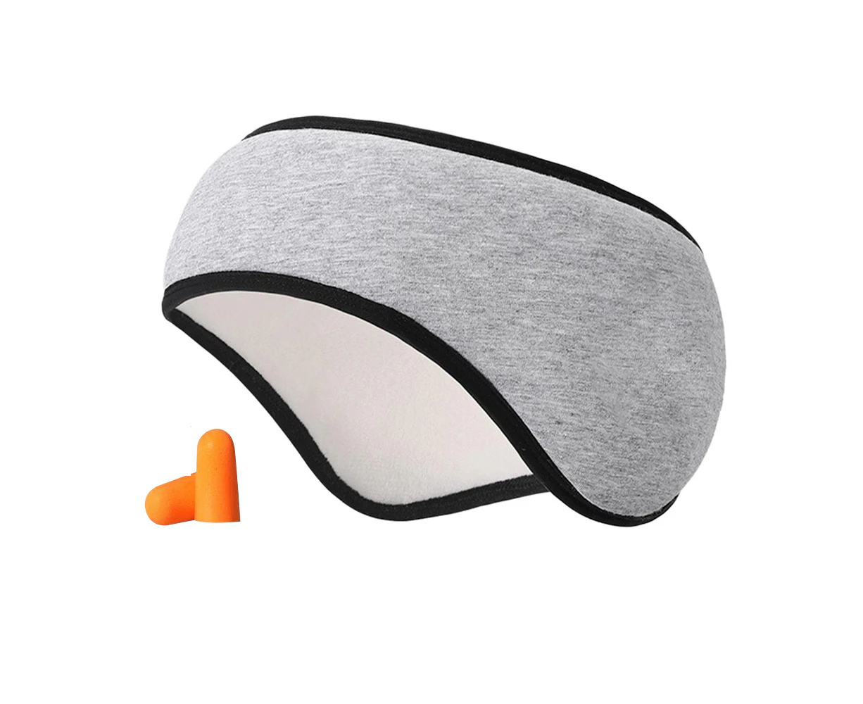 Eye Mask Blackout Ear Muffs For Sleeping Relaxing Noise Cancellation-Grey