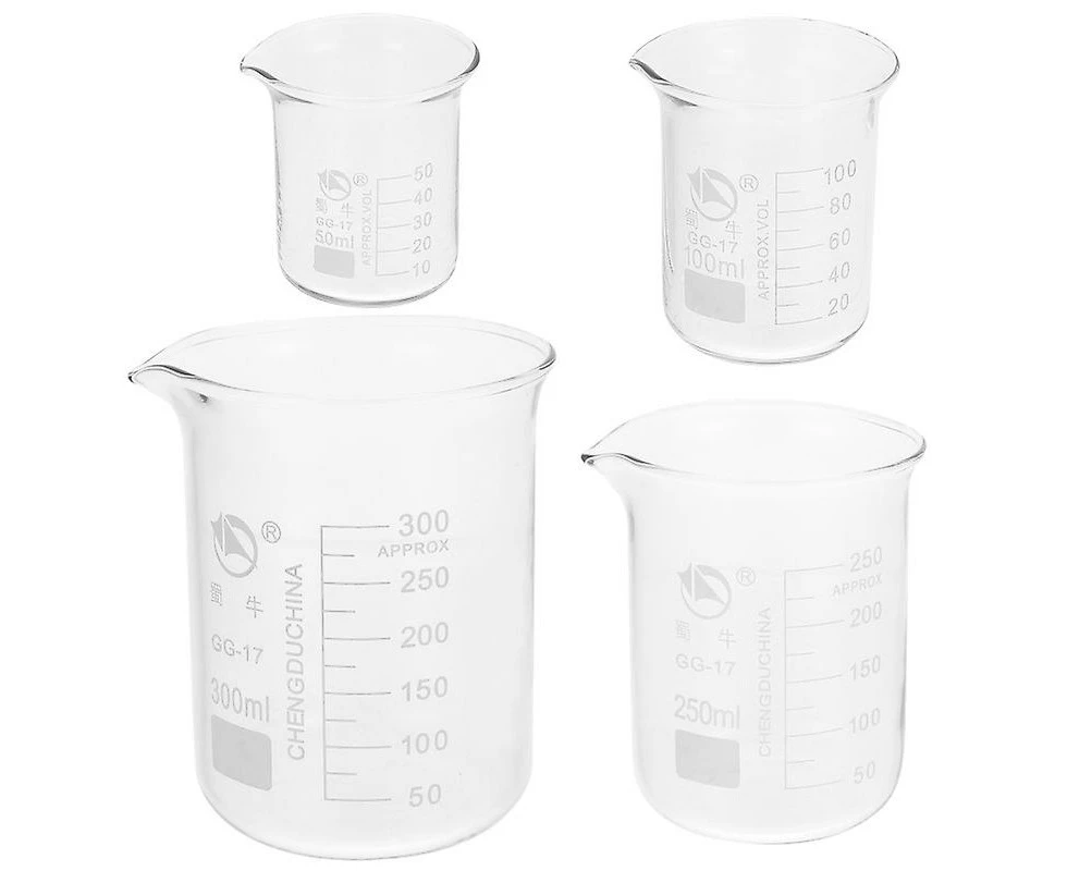 4pcs Glass Measuring Beaker