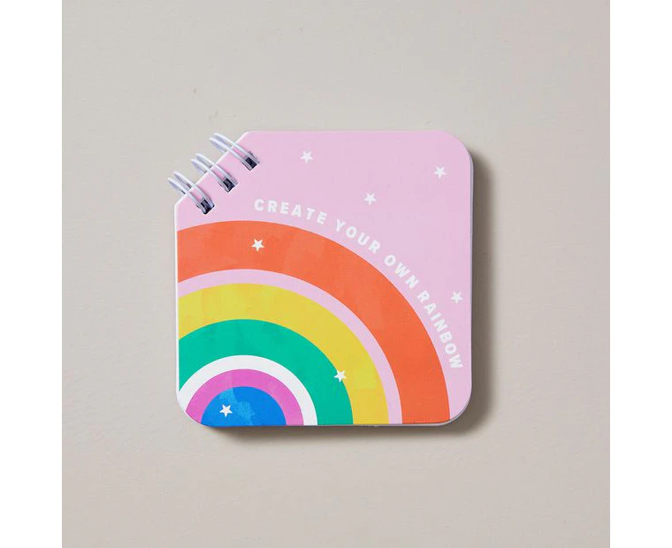 2 Pack Square Mini Notebooks - Rainbow