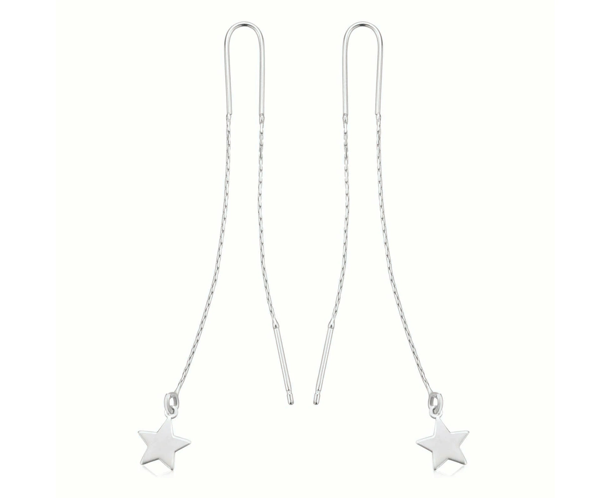 Sterling Silver Star Threader Earrings