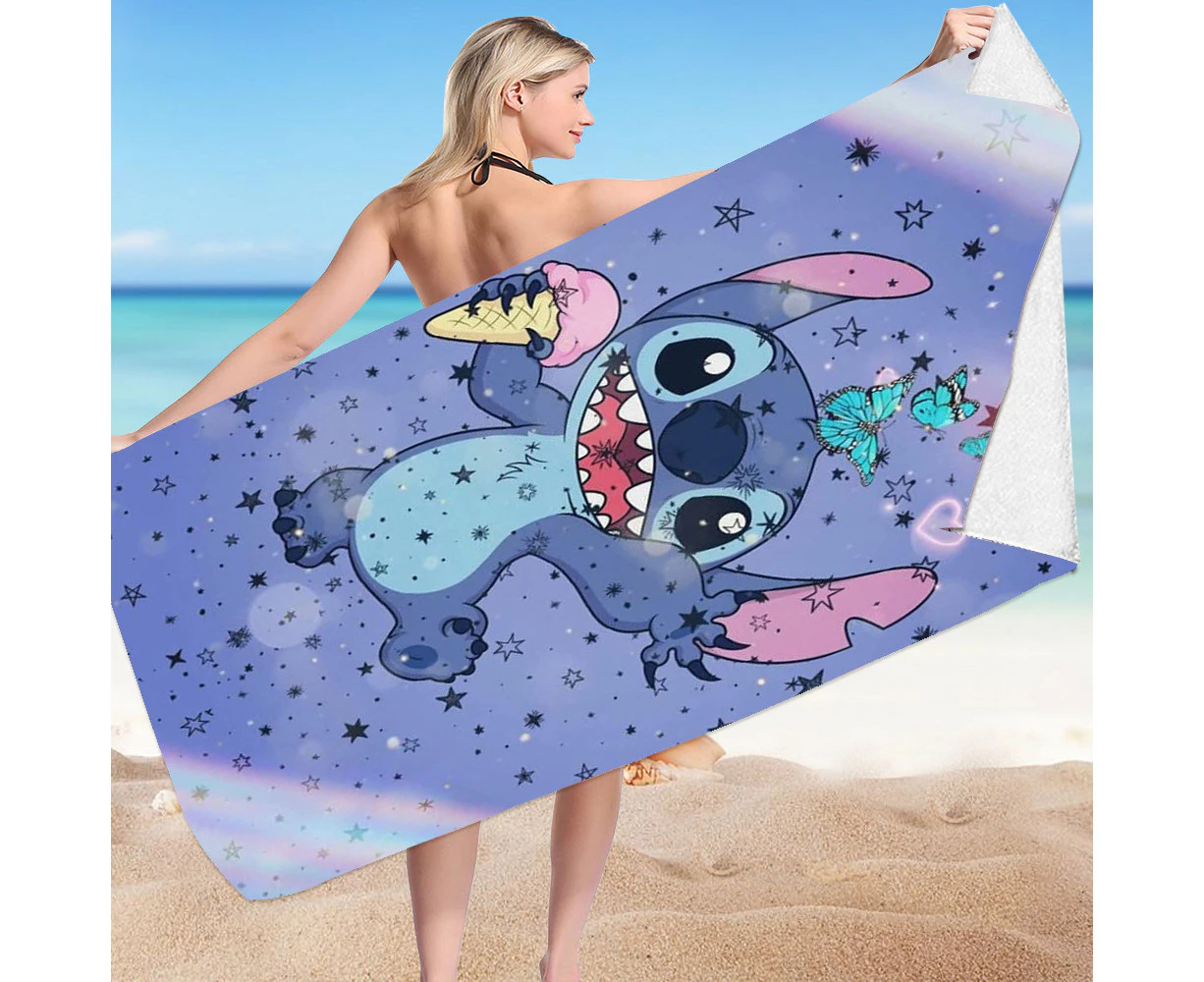 Lilo & Stitch Print Beach Towel Quick Dry Super Absorbent Microfiber Bath Sheet Large Travel Towels Sand Free-week