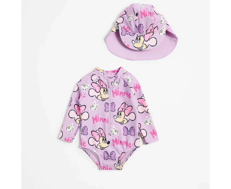 Disney Baby Unitard Swim Set with Hat 2 Piece - Minnie Mouse