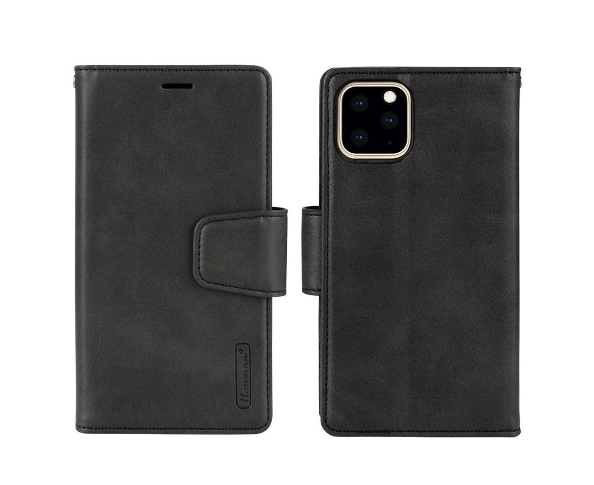 iPhone Hanman Detachable Leather Magnetic Wallet Case Cover - Black, iPhone 13/14