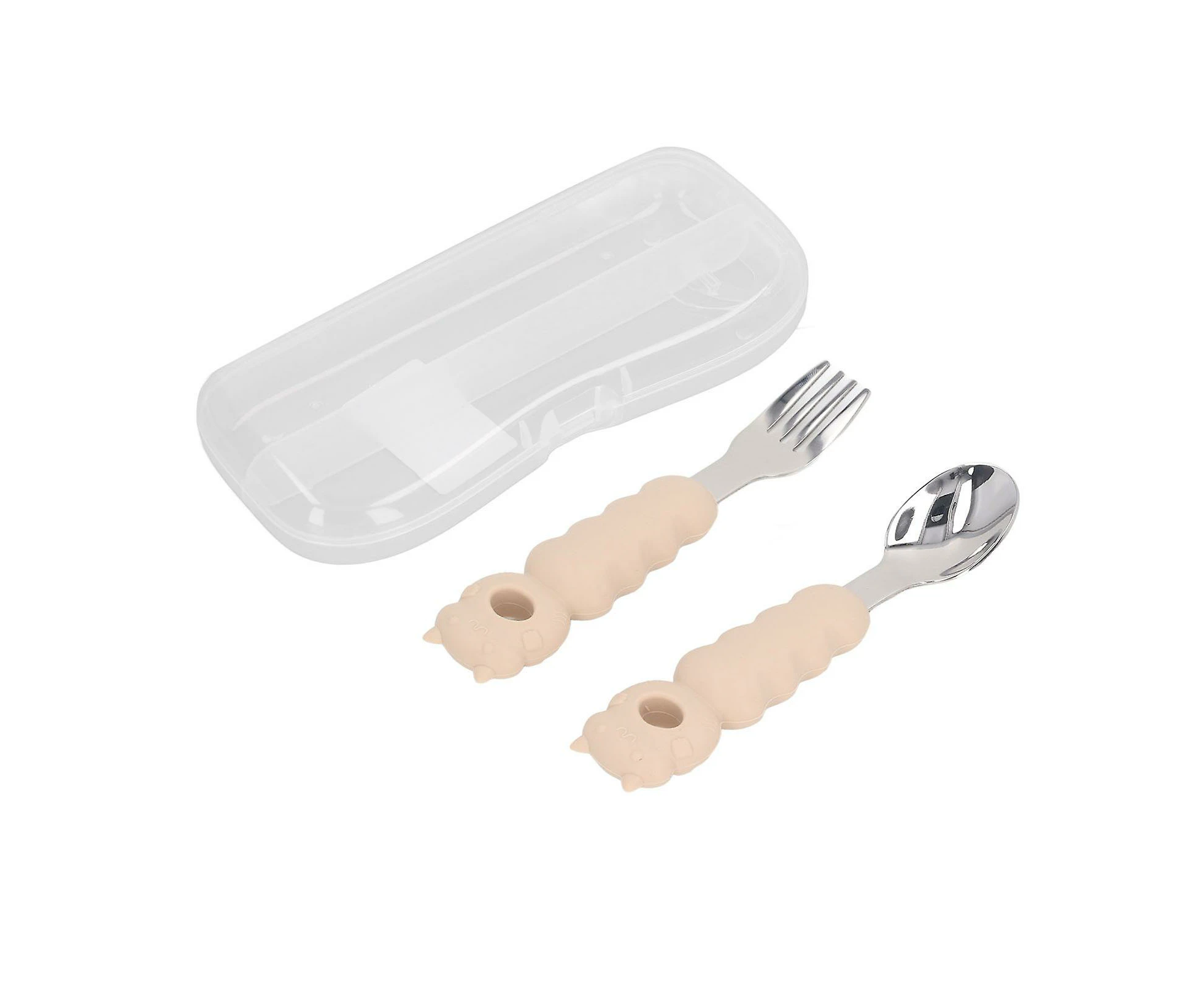 Toddler Fork Spoon Set Multipurpose Cartoon Shape Dishwasher Safe Comfortable Grip 316 Stainless Steel Fork Spoon Set