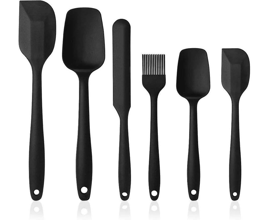 Silicone Spatulas Spoons Set, 6Pcs Silicone Kitchen Utensils Including Rubber Spatula, Silicone Basting Pastry Brush, Spoon Set Non-Stick and Heat Res