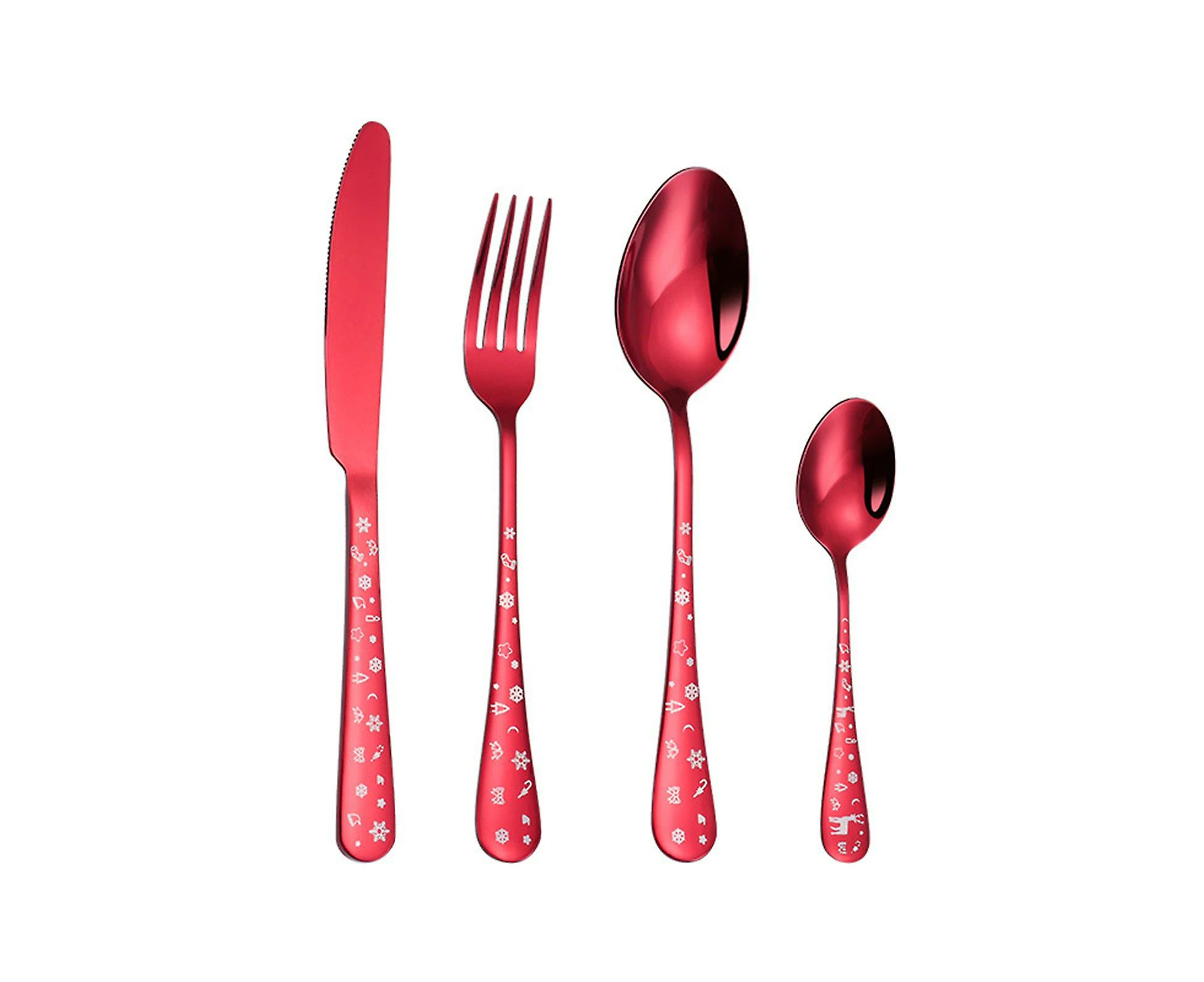 4pcs/set Exquisite Cutlery Set Corrosion Resistant Stainless Steel Smooth Edge Safe Use Scoop Fork For Daily Life