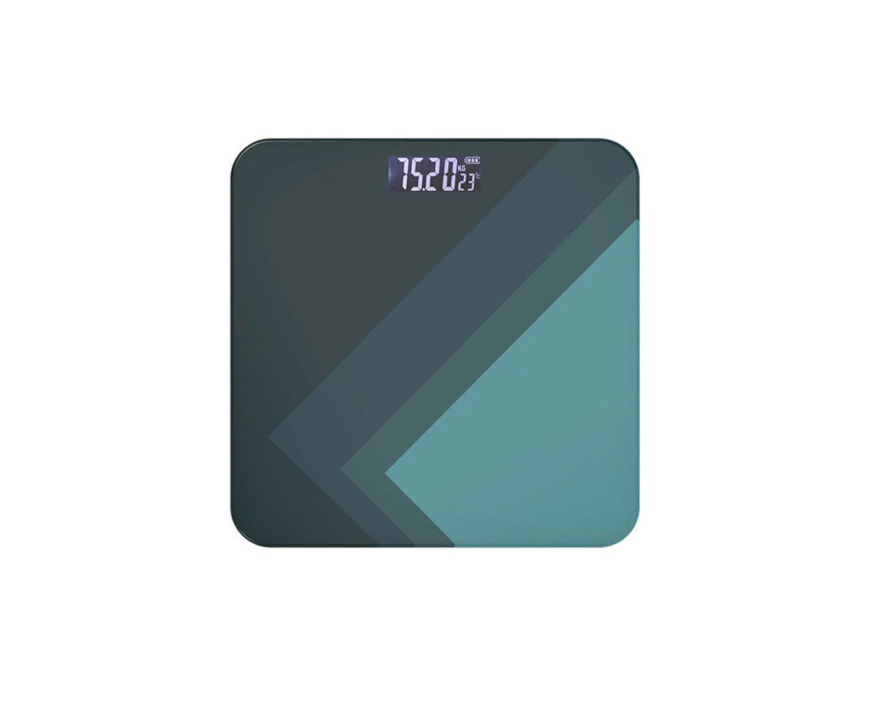 Precision Electronic Scale Smart Rechargeable Body Weight Scale Home Digital Bathroom Scale with Temperature Measurement-dark green