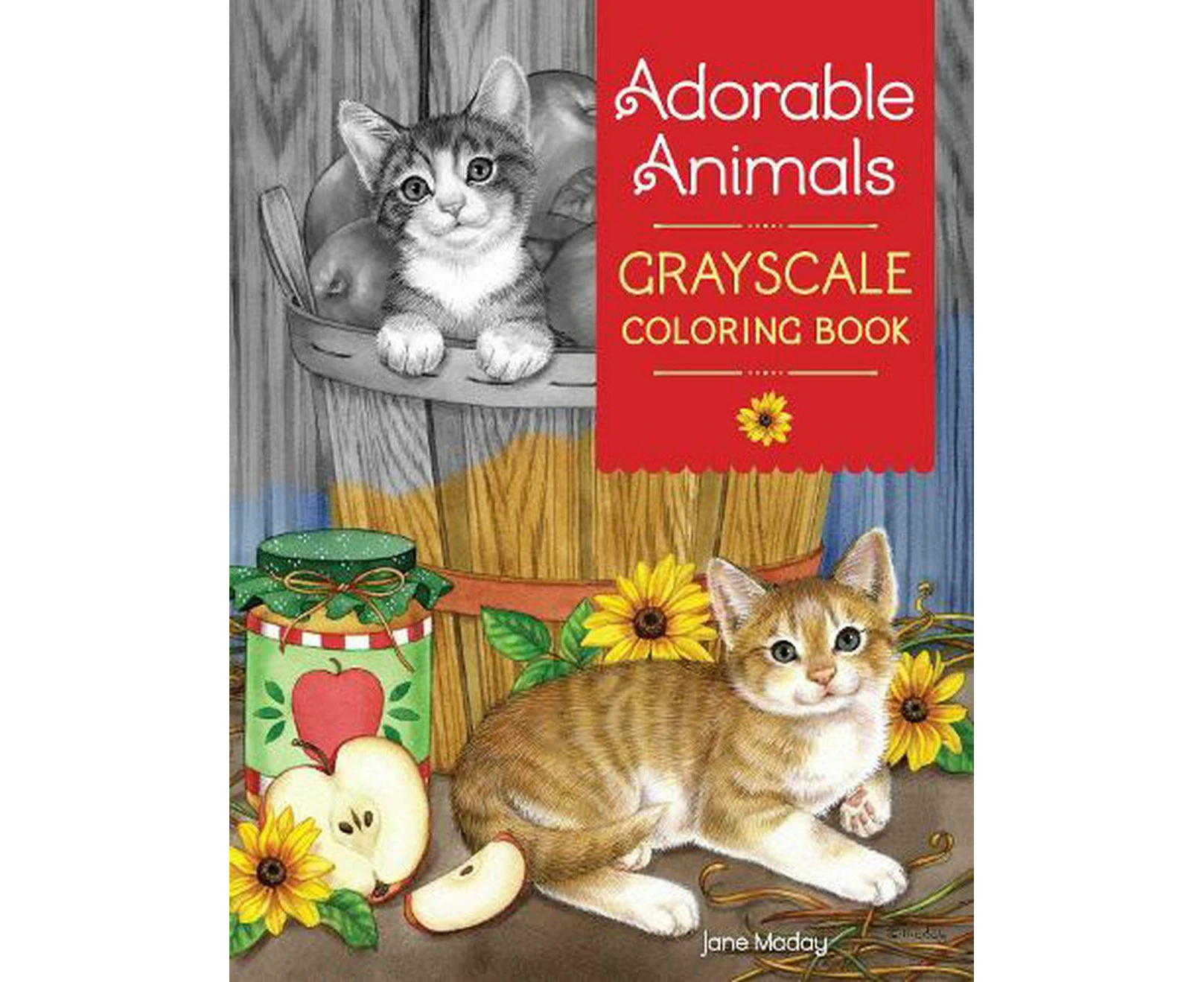 Adorable Animals GrayScale Coloring Book