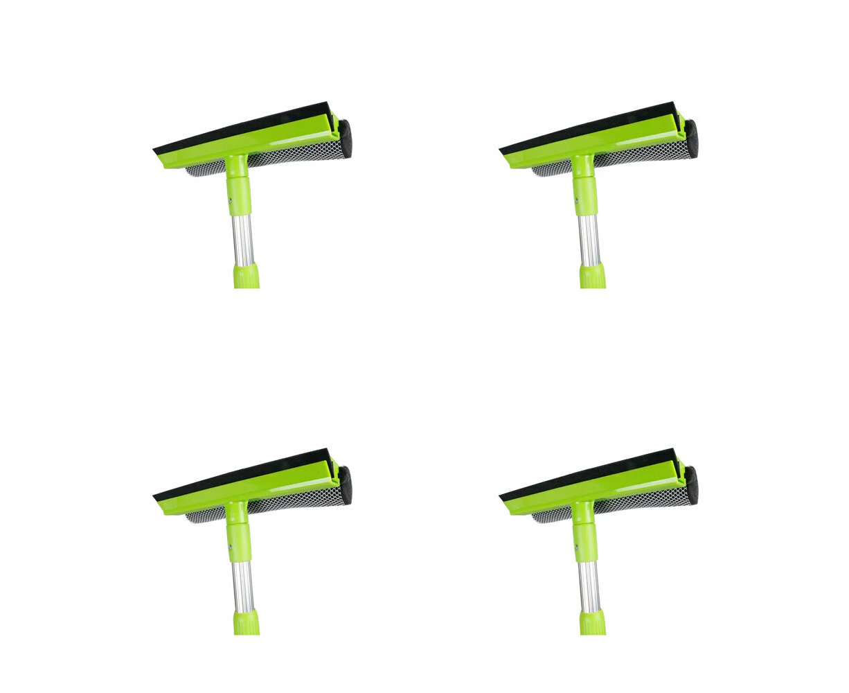 4x Ultimo Glass Squeegee Telescopic Handle Ideal for Window Cleaning 12x53cm Grn