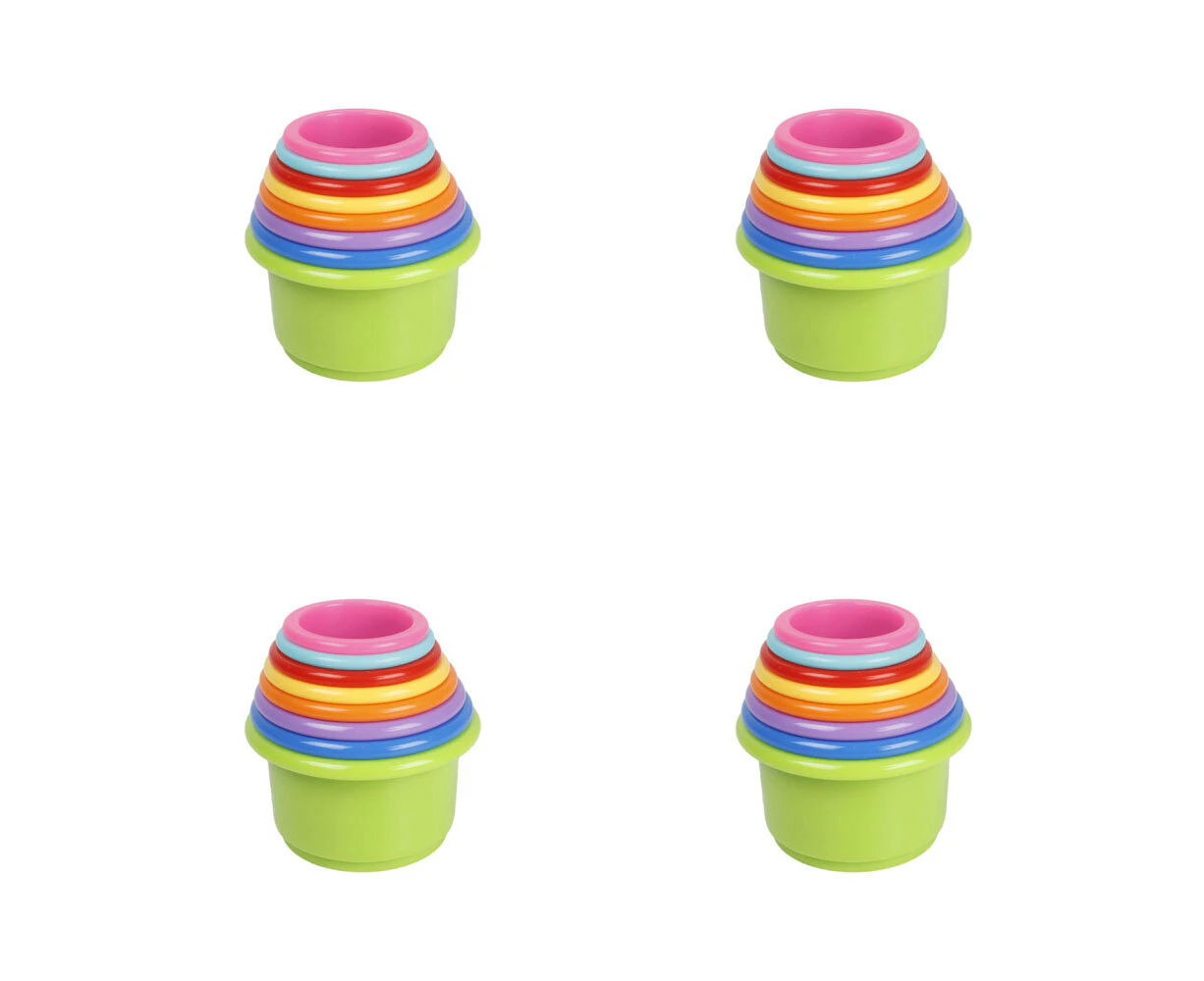 4x 8pc Cuddle Bug Baby/Toddler Stacking Fun Play Toy Cups 30x8.4cm Assorted