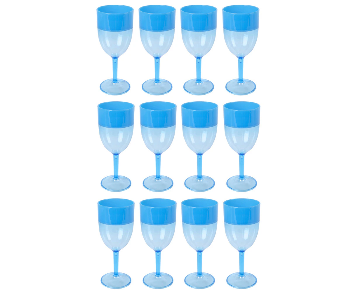 12x Urban Kitchen Two-Toned Blue Wine Glass Durable Elegant Cozy Design 380ml