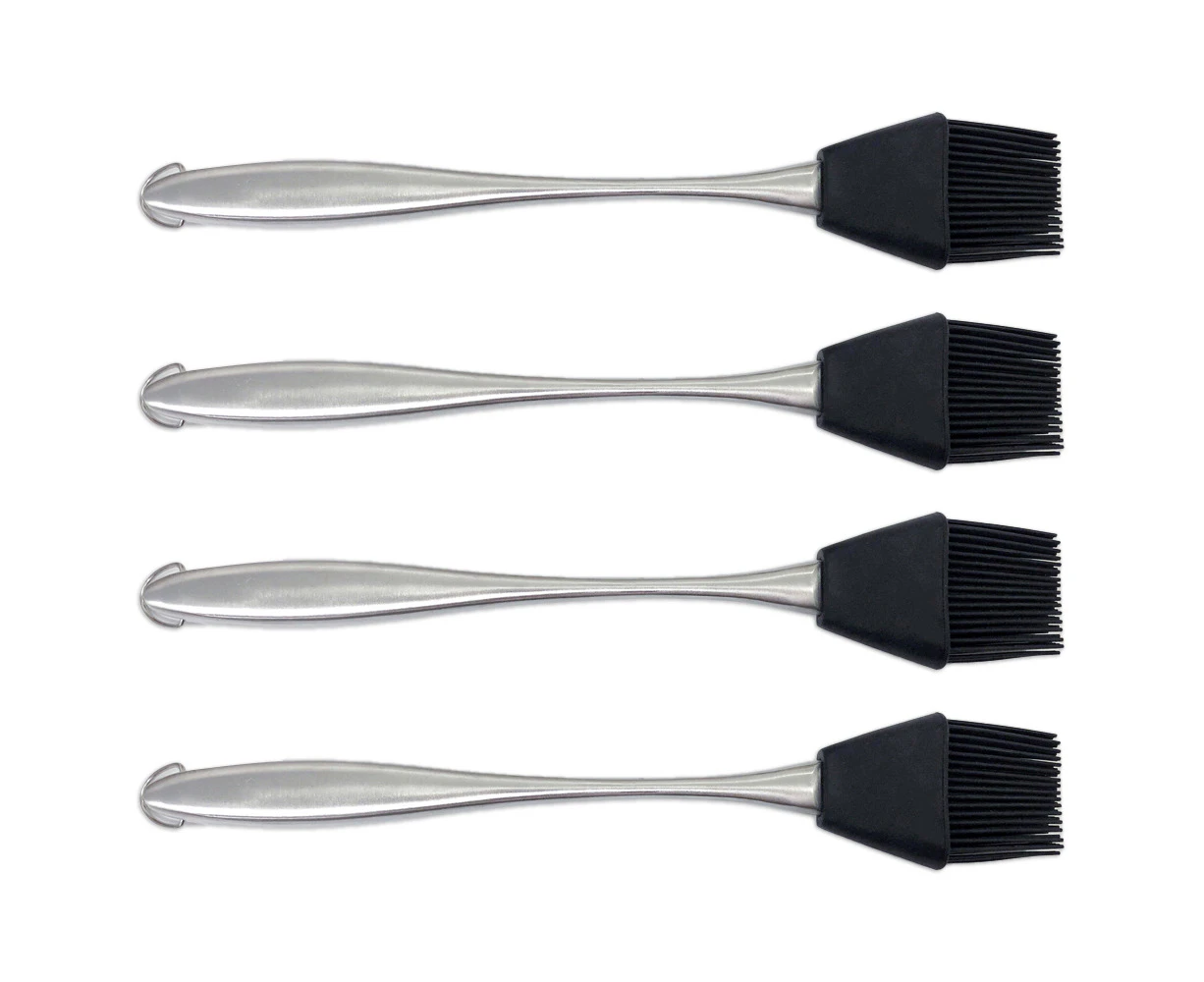 4x Urban Kitchen BBQ Stainless Steel Silicone Basting Grill Brush Durable 27x5cm