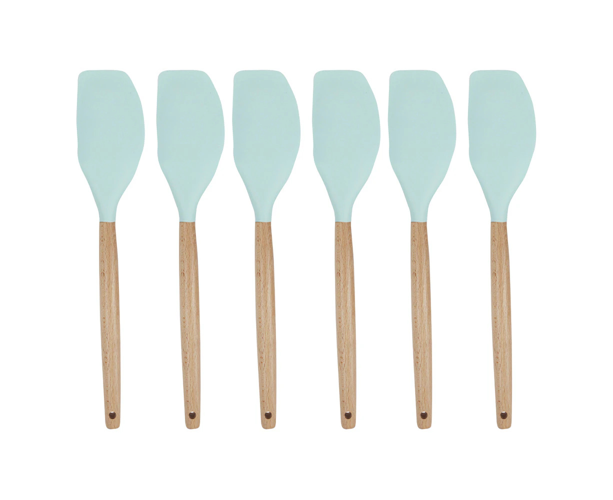 6x Urban Kitchen Silicone Spatula Mint Green 32x6.5cm Flexible & Heat Resistant